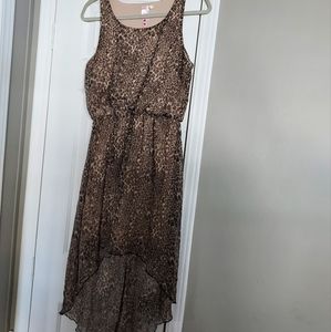 High low leopard dress